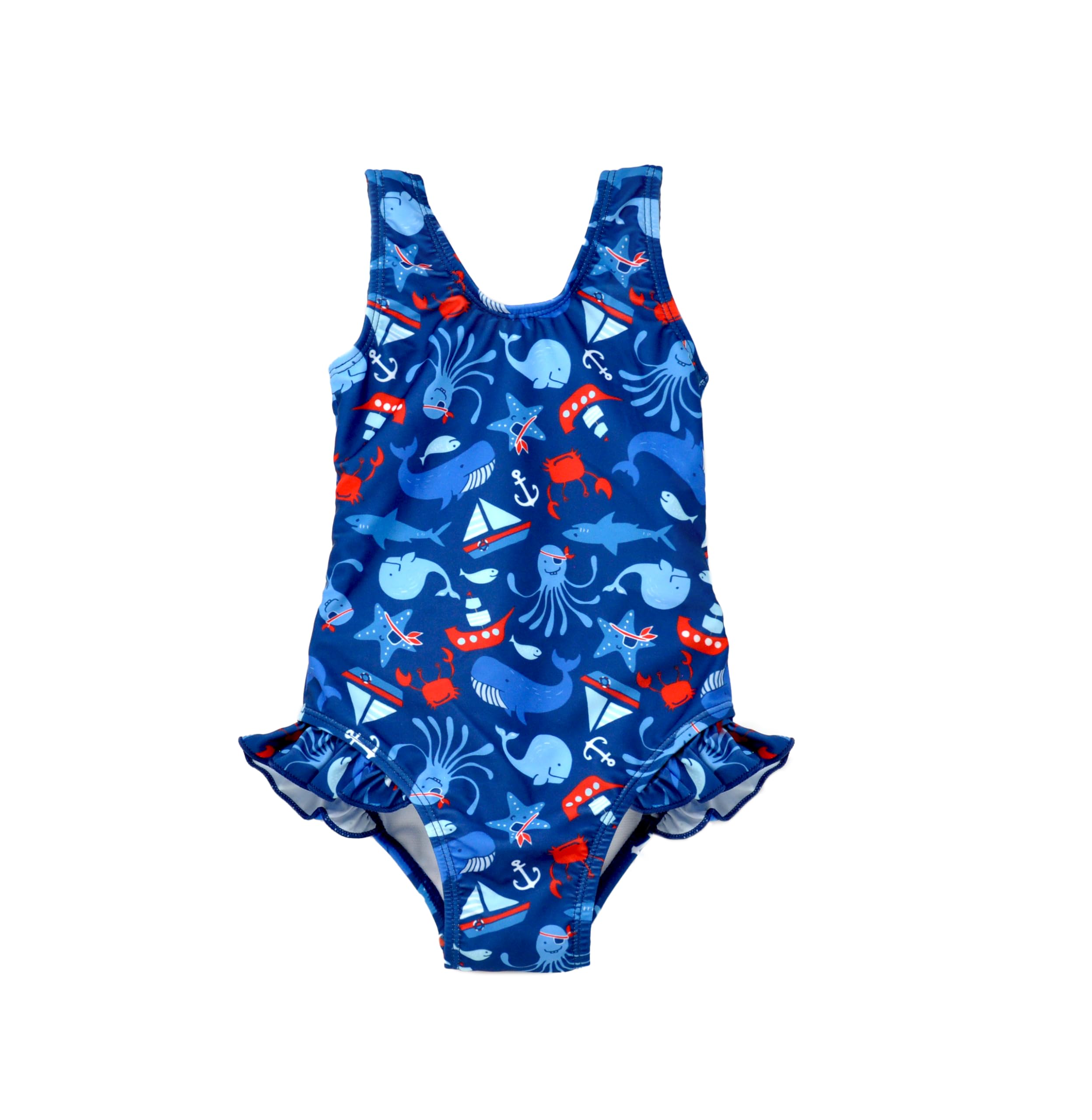 Flap Happy Girls UPF 50+ Delaney Hip Ruffle Swimsuit