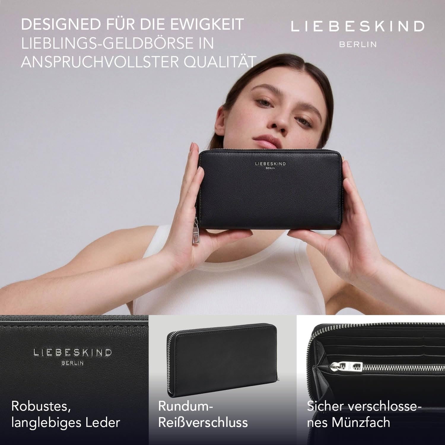 Liebeskind Berlin Geldbörse Damen Gigi Leder groß RFID-Schutz