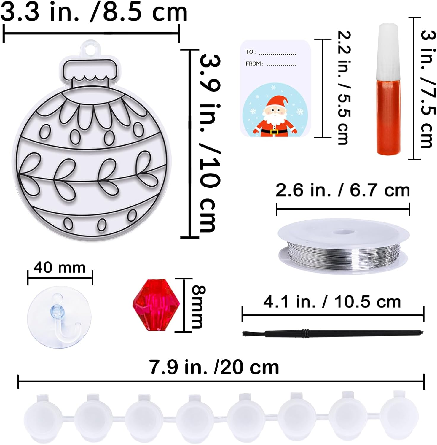 Winlyn 30 Sets Christmas Bauble Suncatcher Ornaments DIY Window Paint Art Suncatchers Craft Kits Winter Christmas Ball Sun Catchers for Kids Holiday Classroom Party Decorations Art Project
