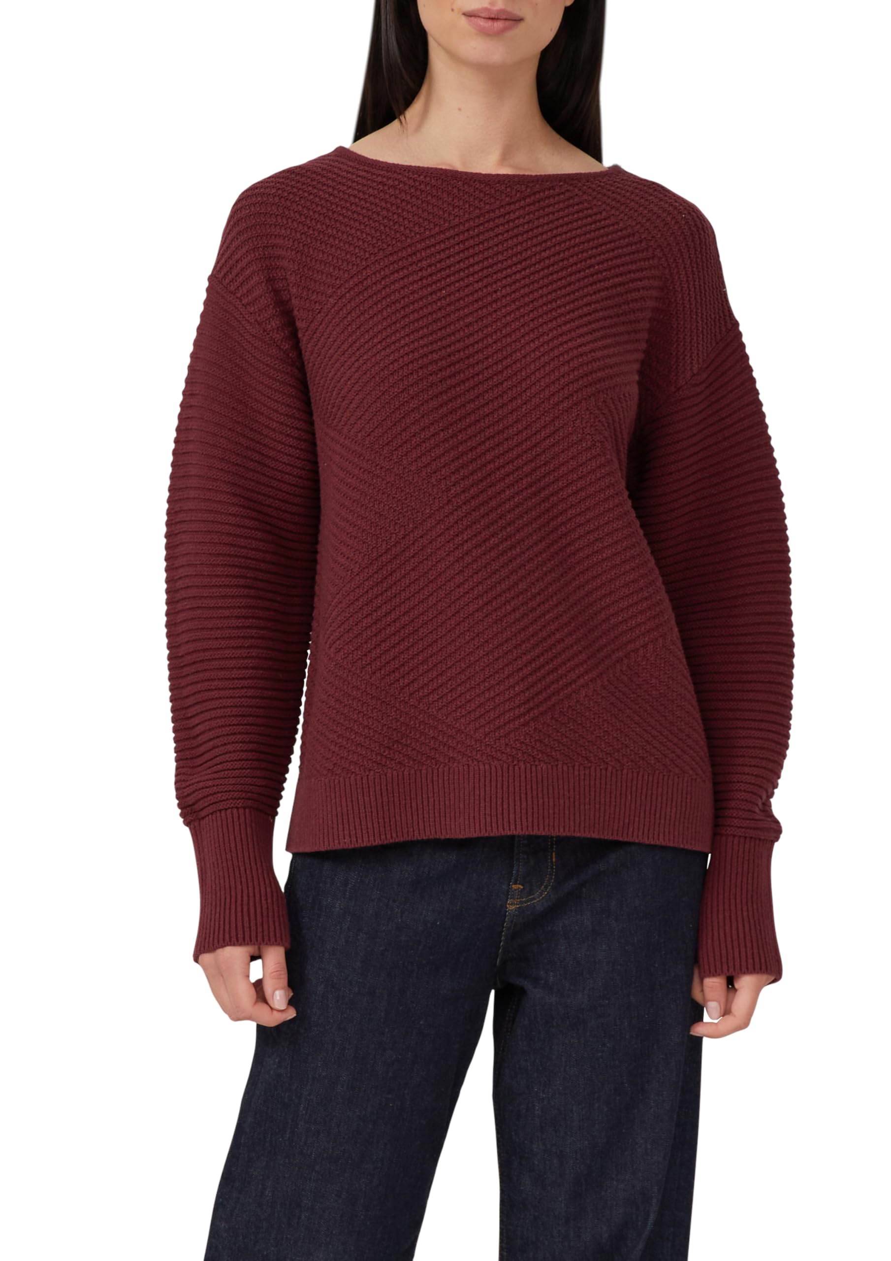 s.Oliver Strukturierter Strickpullover in Oversize mit Rippbündchen