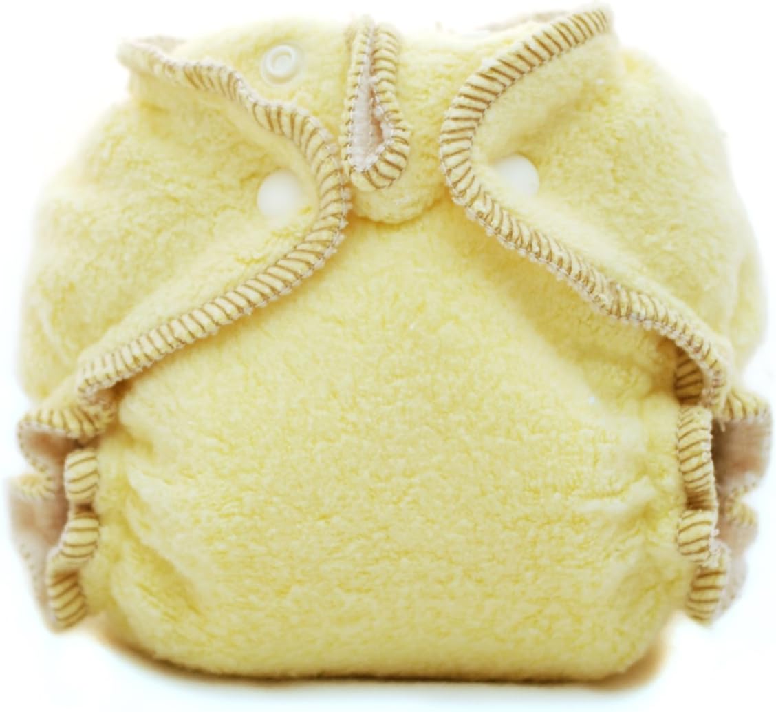 Kissaluvs Cotton Fleece Fitted Diaper, Yellow, 0 - Newborn 5-15lbs