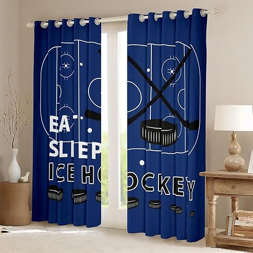 Miniatura 10 de Cortinas de fútbol para juegos de fútbol, cortinas opacas hexagonales geométricas de panal y cortinas, 2 paneles de 38 pulgadas de ancho x 54