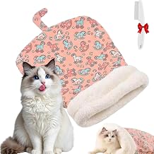 Toaroundly Cozy Pet Nest for Cats, Cat Sleeping Bag for Indoor Cats, Portable Soft Plush Sleeping Bag, Thrivenget Pet Bed, Semi-Enclosed Design, Easy to Clean (Pink, M(55 * 45cm/21.65 * 17.71in))