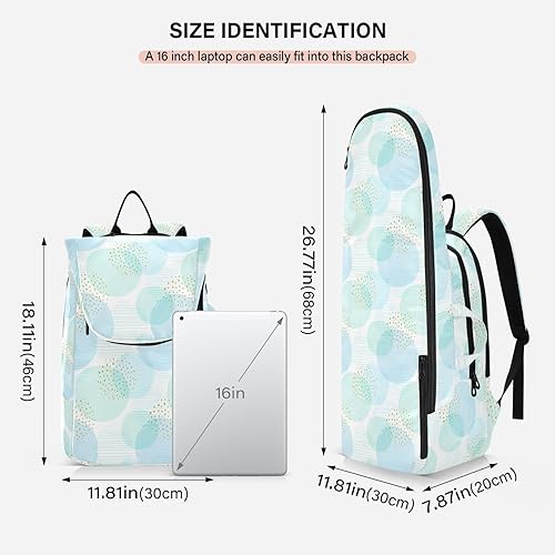 Miniatura 3 de Bolsa de pelota de raqueta de tenis resistente al agua azul pastel círculos lunares 3 raquetas bádminton bolsa de hombro para mujeres, hombres,