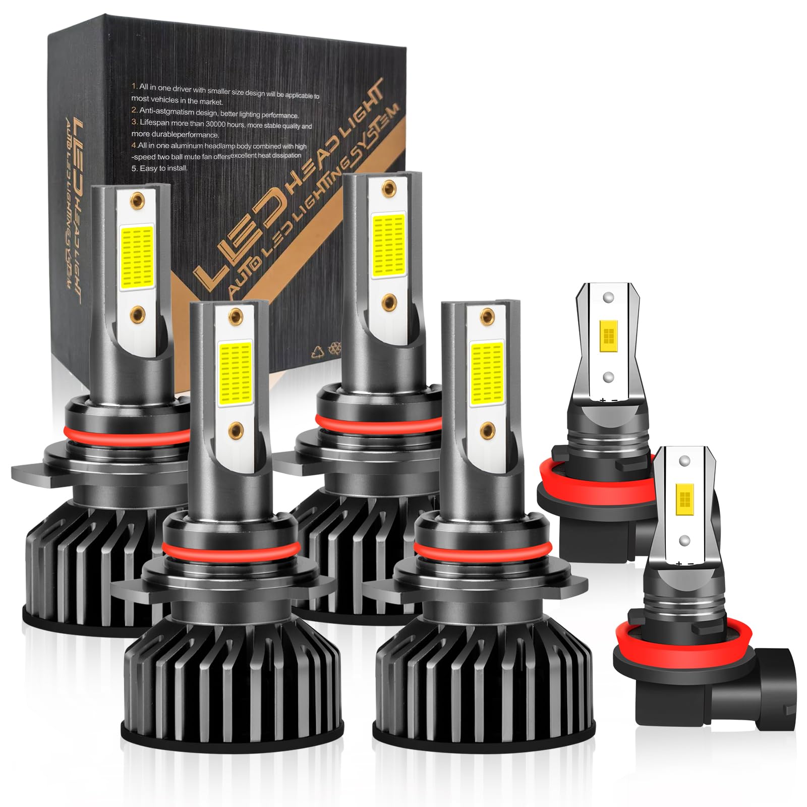 Amazon.com: Fit For Honda Civic (2004-2015), 9005 9006 LED Bulbs