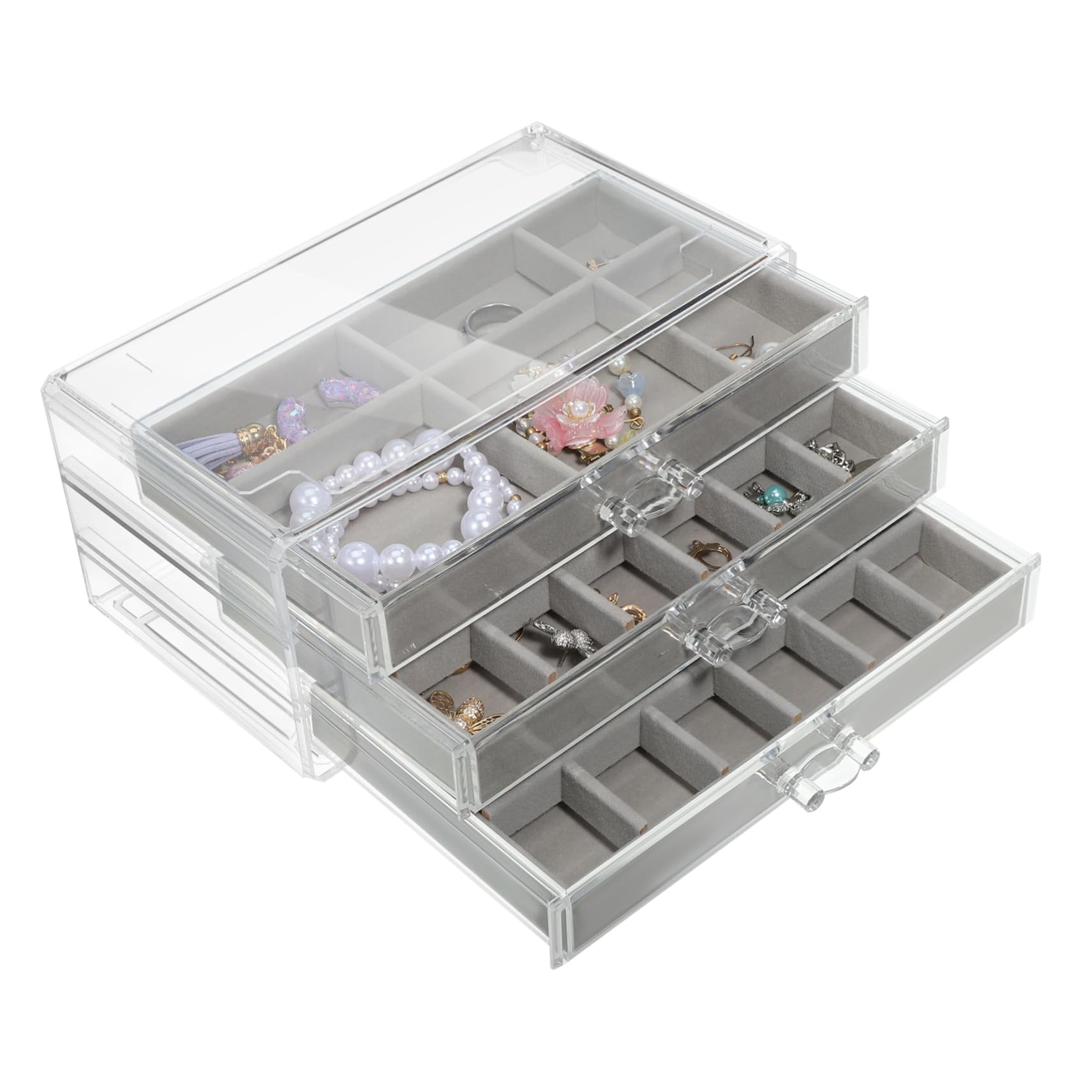 Garneck Contenitore Per Portaoggetti Per e Orecchini Espositore Per Collane e Braccialetti Organizer Portagioie in Plastica Selezionata