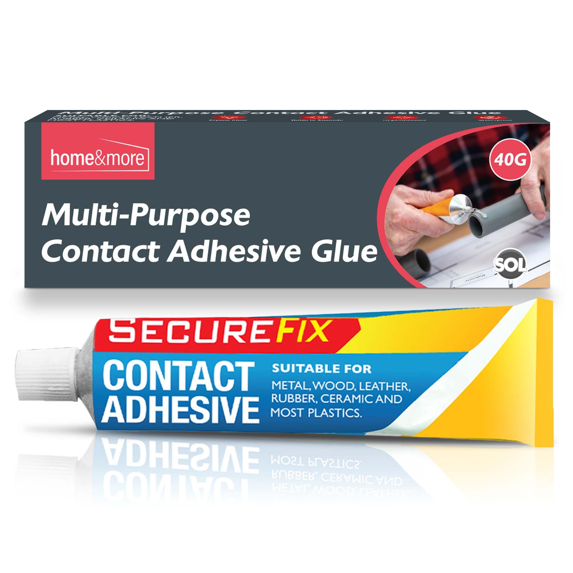 SOL Multi-purpose Contact Adhesive Glue - 40g Super Strong Glue for Everything - Waterproof and Excellent Adhesive