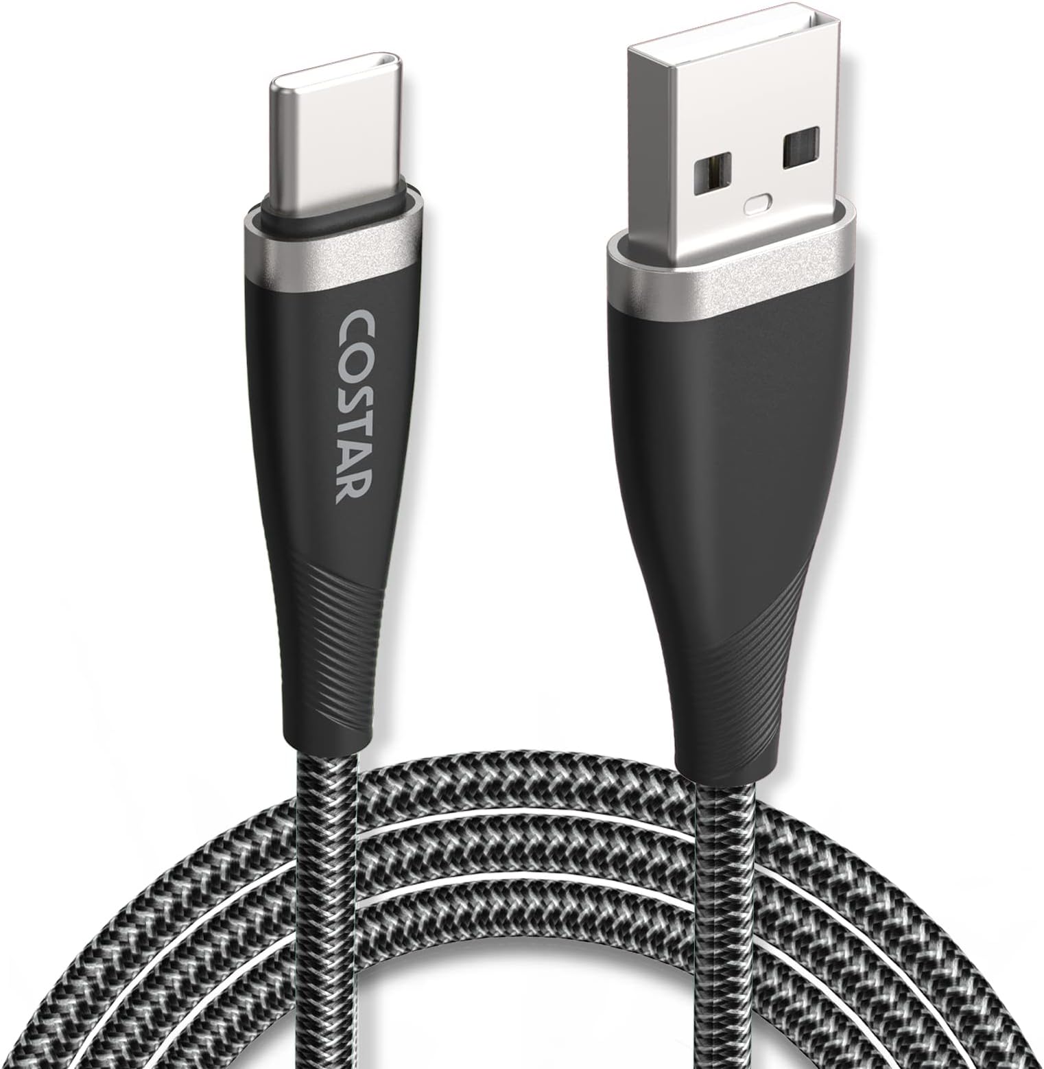 COSTAR USB-A to Type C, 3A 65W Braided Sync & Fast Charging Cable, 4.9 Feet (1.5M), Ultra Fast Charging, For Samsung, Mi, Realme, OPPO, ONE PLUS, Data Transmission