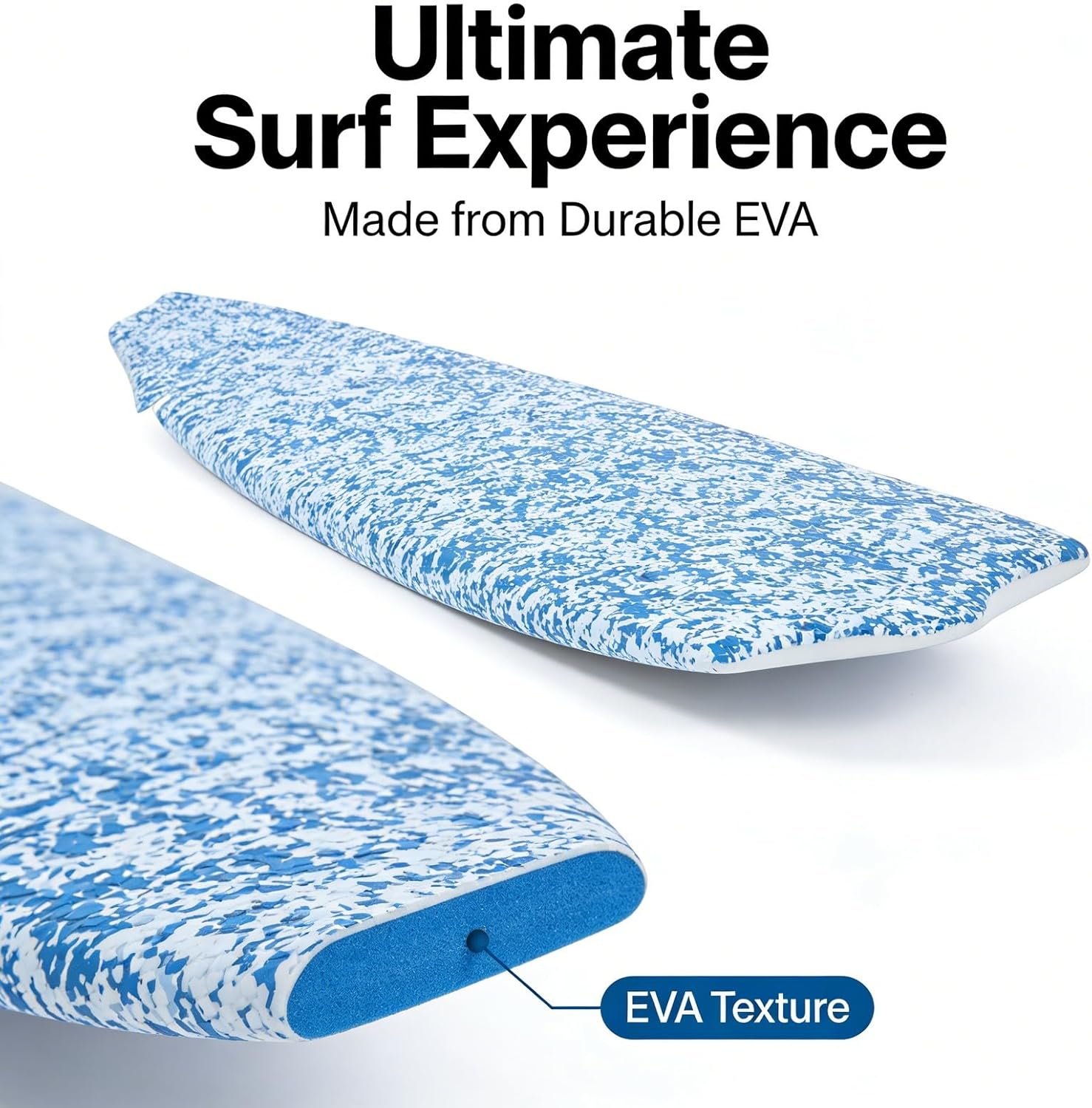 Surfboard Traction Pad, EVA 9 - Piece Deck Pad, 74x23.6In Blue White - Enhanced Grip and Cushion, Water Resistant Corrosion Proof, Ideal for Surf and Paddle Board Riders