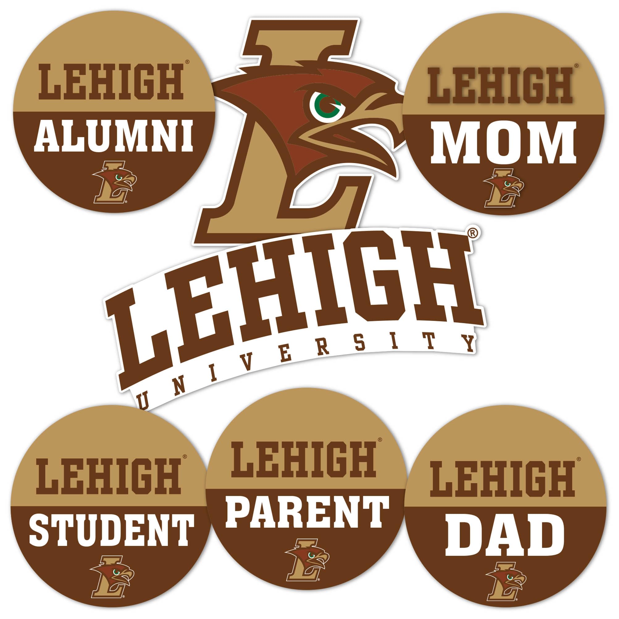 Desert Cactus Lehigh University Sticker Mountain Hawks Vinyl Decals Laptop Water Bottle Car Scrapbook (Round Family)