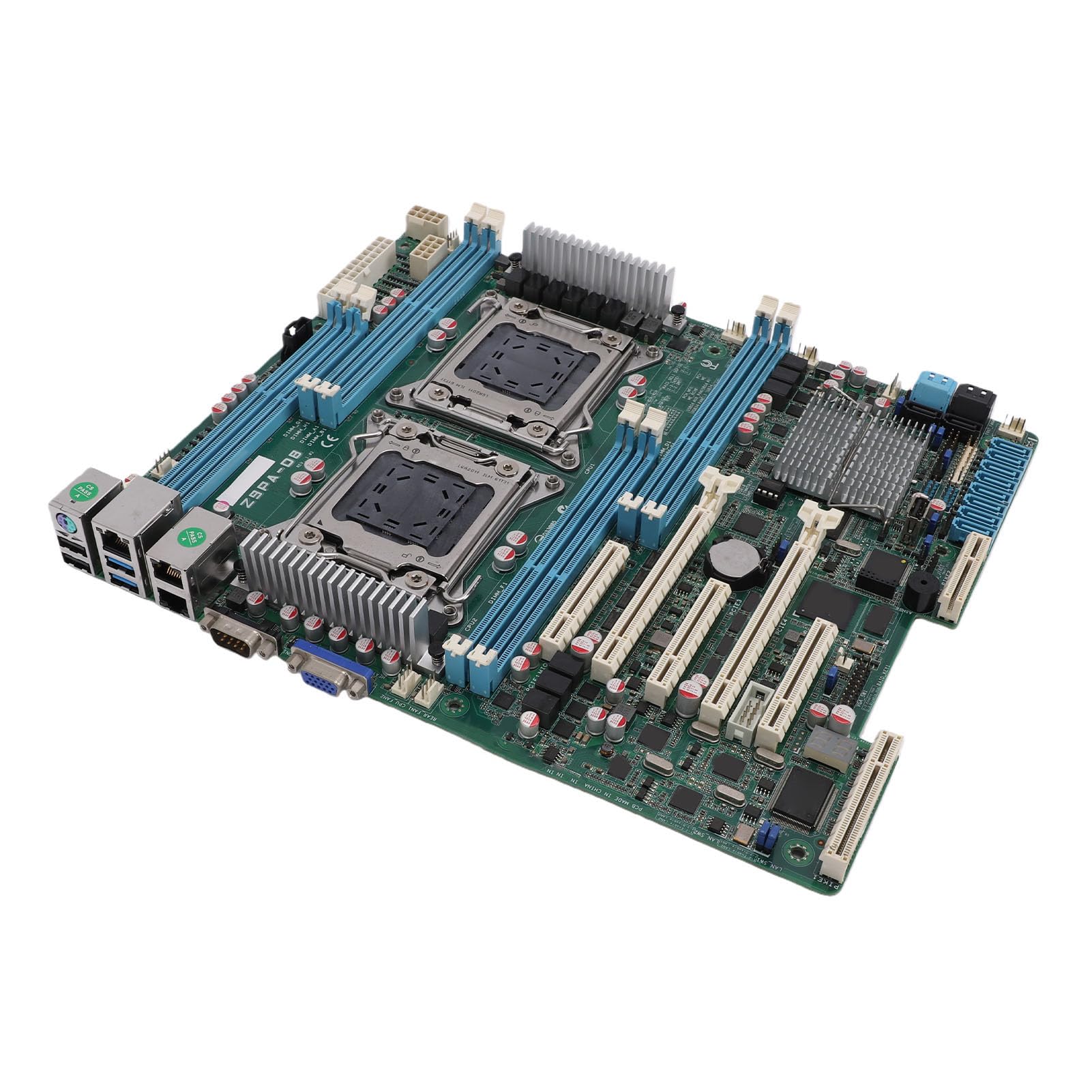 Placa Base para Estación de Trabajo, Placa Base ATX de Doble Zócalo LGA 2011 Compatible con CPU E5-2600 V1/V2, 8 Ranuras DDR3 de hasta 256 GB, 7 Ranuras PCIe para Entrenamiento