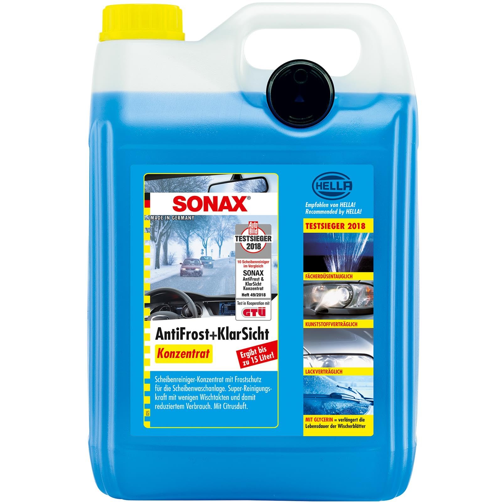 SONAX Concentrado anticongelante y visión clara Concentrado anticongelante con aroma cítrico y visión despejada
