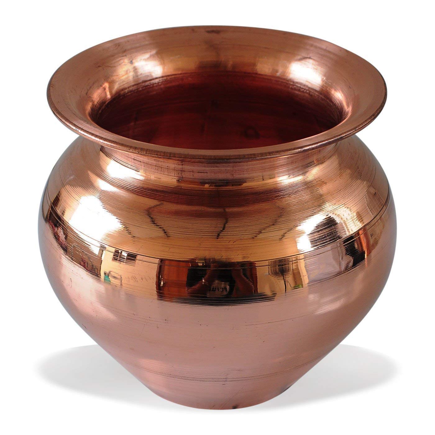 Neti Lota Ramjhara Oración Kalash Cobre puro tradicional hindú Pooja con polvo de limpieza de cobre