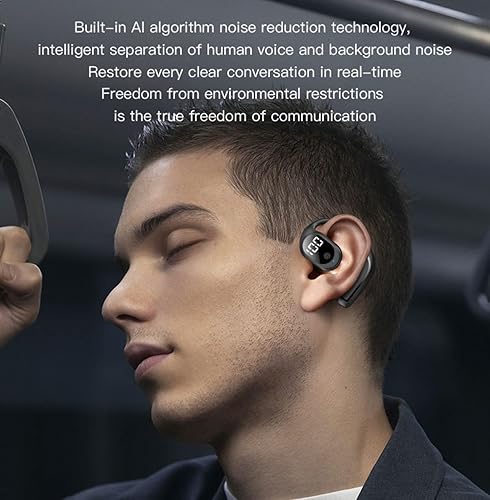 Miniatura 6 de Auriculares inalámbricos Bluetooth ligeros e impermeables con cancelación de ruido, diseño de auriculares abiertos para una comodidad duradera,