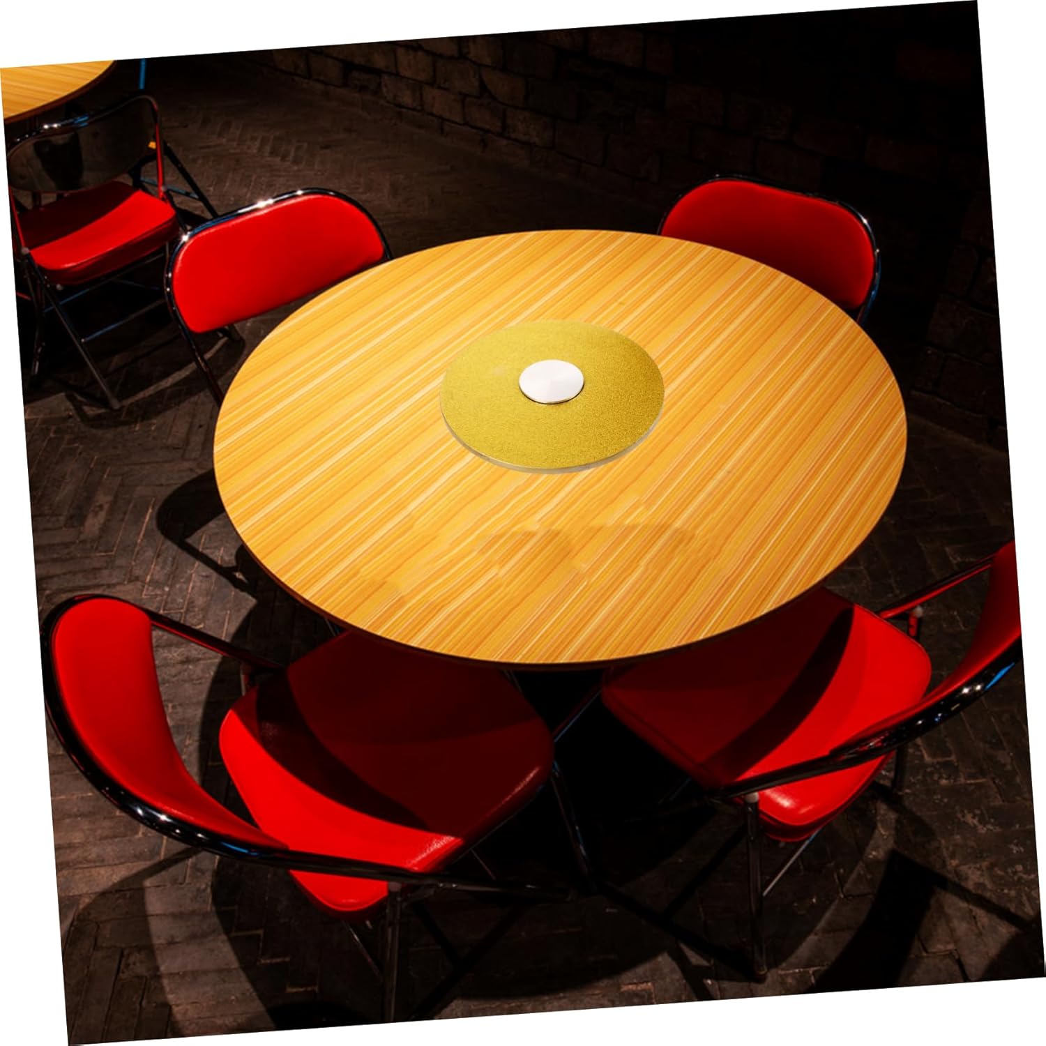 ABOOFAN Round Rotating Dining Table Turntable Heavy Duty Aluminium Bearing Smooth Silent Swivel Base for Easy Sharing and Serving Tempered Top for Kitchen and Dining Room