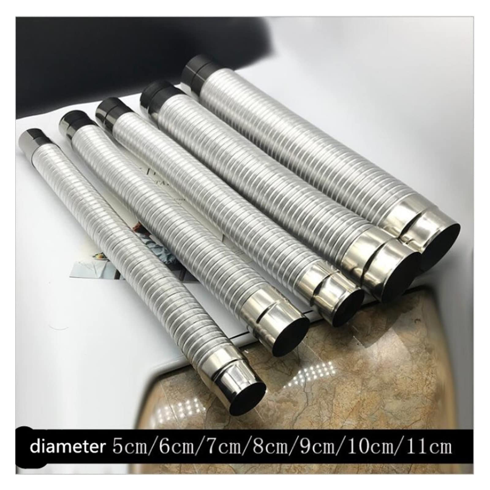 Auto Tubo Scarico Tubi Tubo Di Prolunga Per Tubo Di Aspirazione Per Auto Tubo Di Scarico Universale Resistente Al Gas In Acciaio Inossidabile Di Lunghezza 60-150 Mm Tubo Scarico Auto (Colore : D 8cm