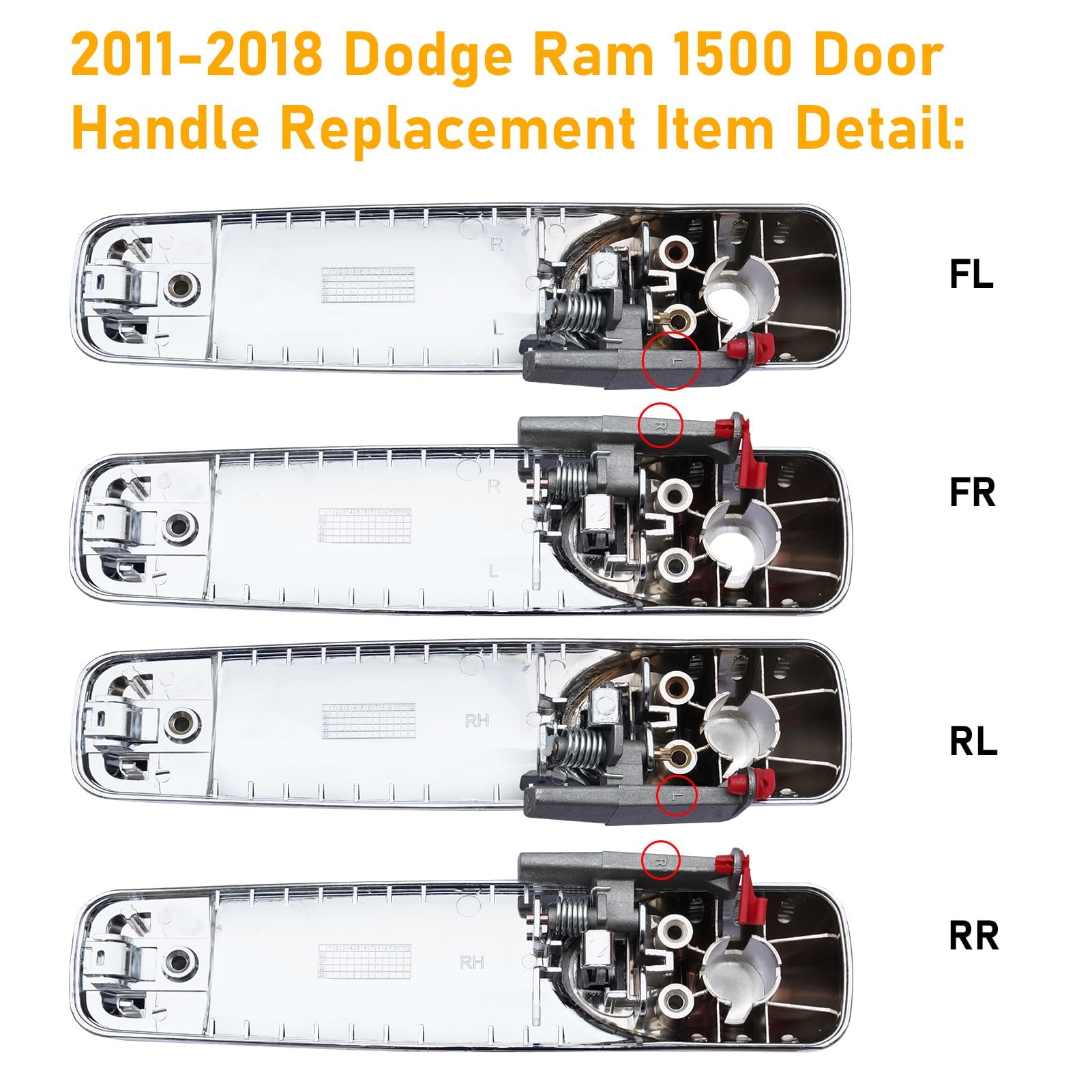 APESER Maçaneta de porta externa compatível com Ram 1500 2500 3500