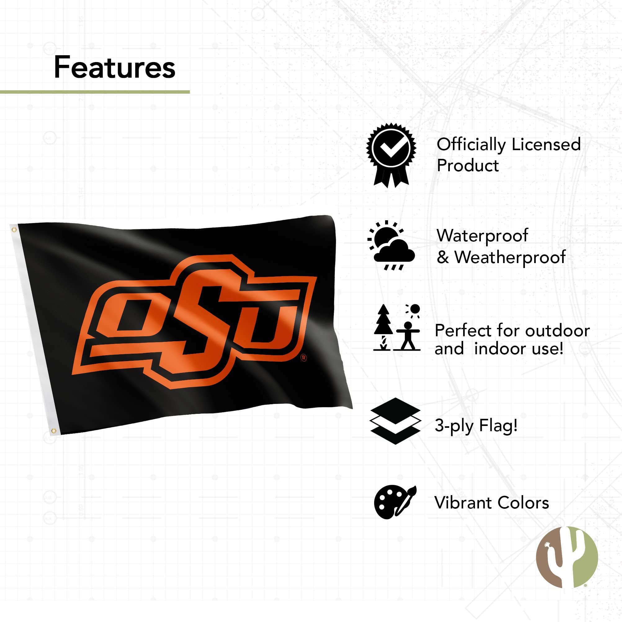 University Of Oklahoma Flagge - Doppelseitig, 7,6x12,7 Cm, 100% Polyester