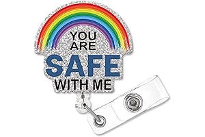 You Are Safe with Me Pride Badge Reel Holder