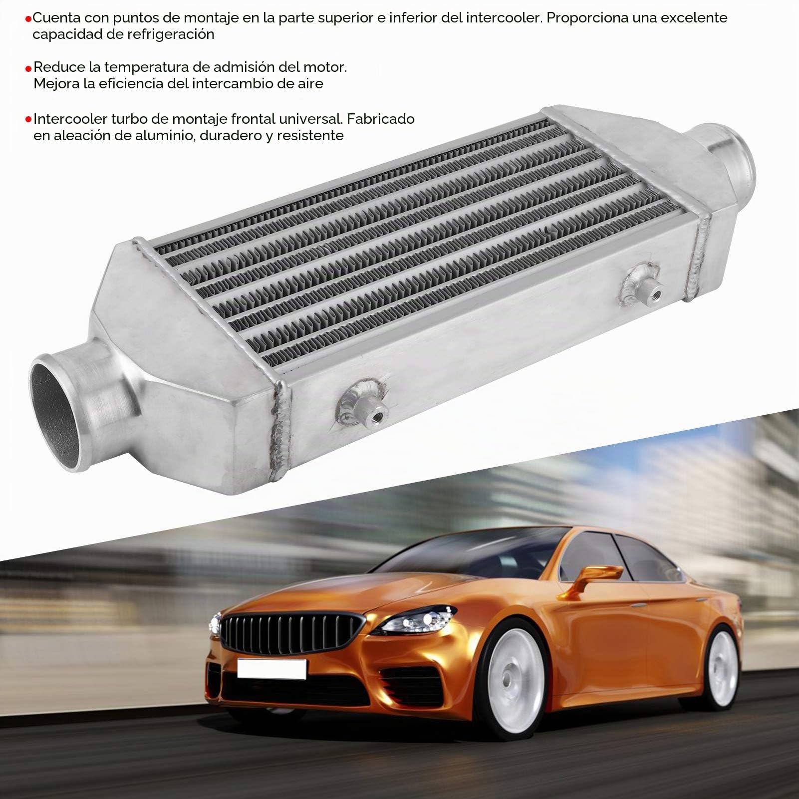 Turbo Intercooler Montaje frontal 63 mm Diámetro de entrada 300x160x65 mm Accesorio modificado para automóvil Universal ,Modificación del automóvil/modernización