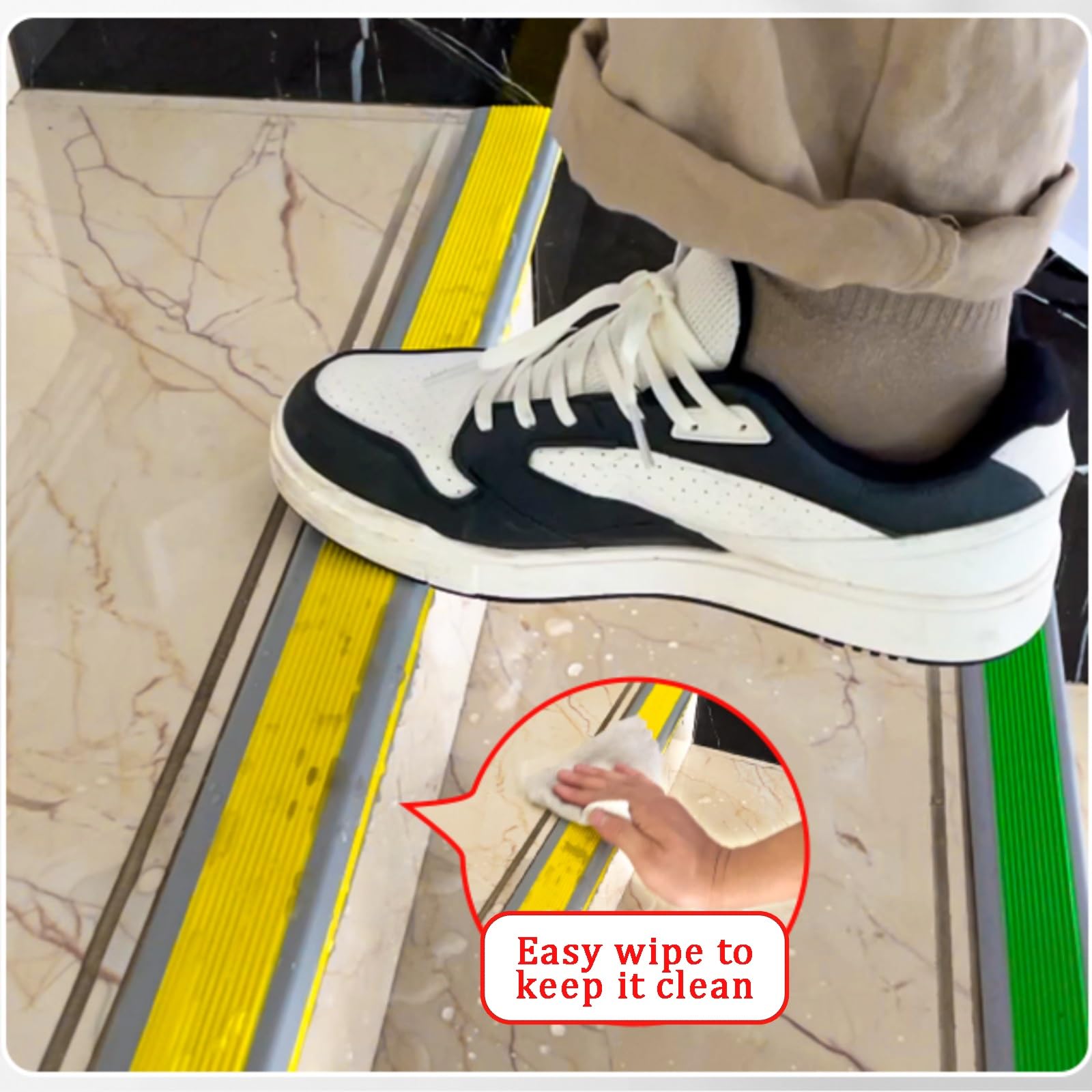 Perfil De Protección para Borde De Escalón, Perfil De Borde De Escalera Tira Antideslizante Tira, Duraderos Cantonera Protector, Esquina para Cantos, Antideslizante Borde Escalonado(Yellow,2m)