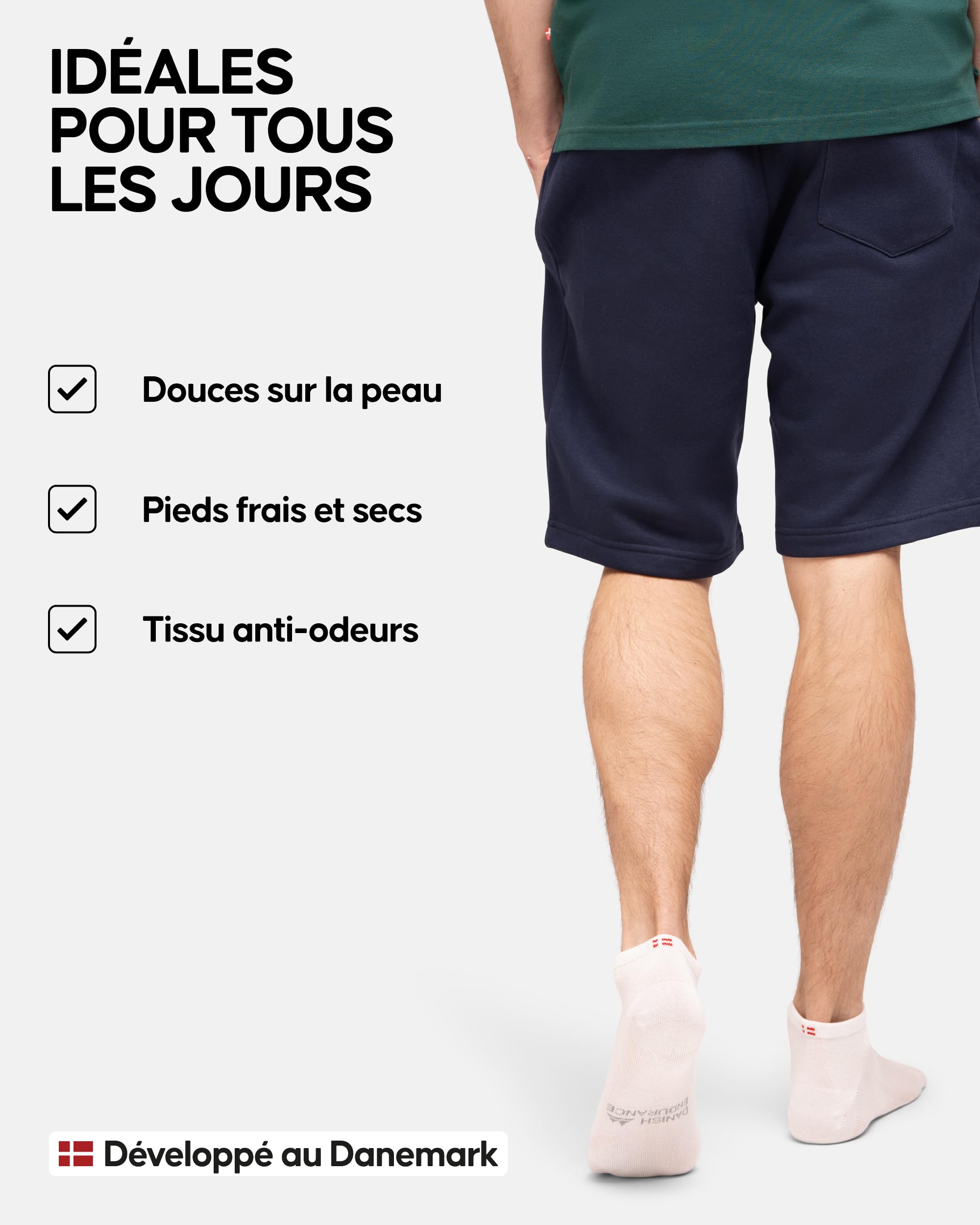 DANISH ENDURANCE Chaussettes de Sport en Bambou, Anti-Ampoules & Respirantes, pour l'Été, Unisexes, pour Hommes et Femmes, Lot de 6