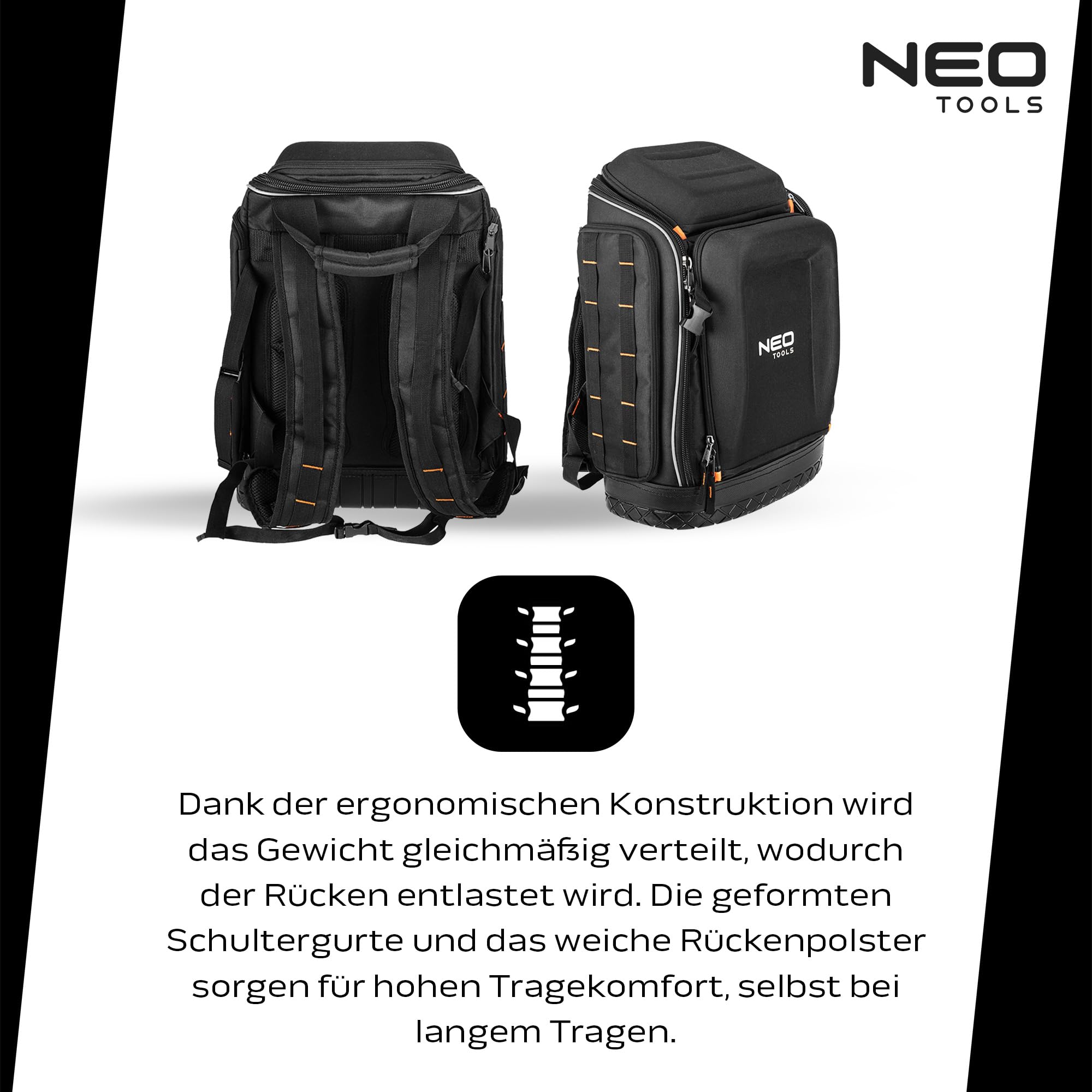 NEO TOOLS Werkzeugtasche für Elektriker, 31-teilig, Werkzeugtasche für Elektriker, 26 Taschen, Mobiles und langlebiges Elektrowerkzeugset im Rucksack, 01-313