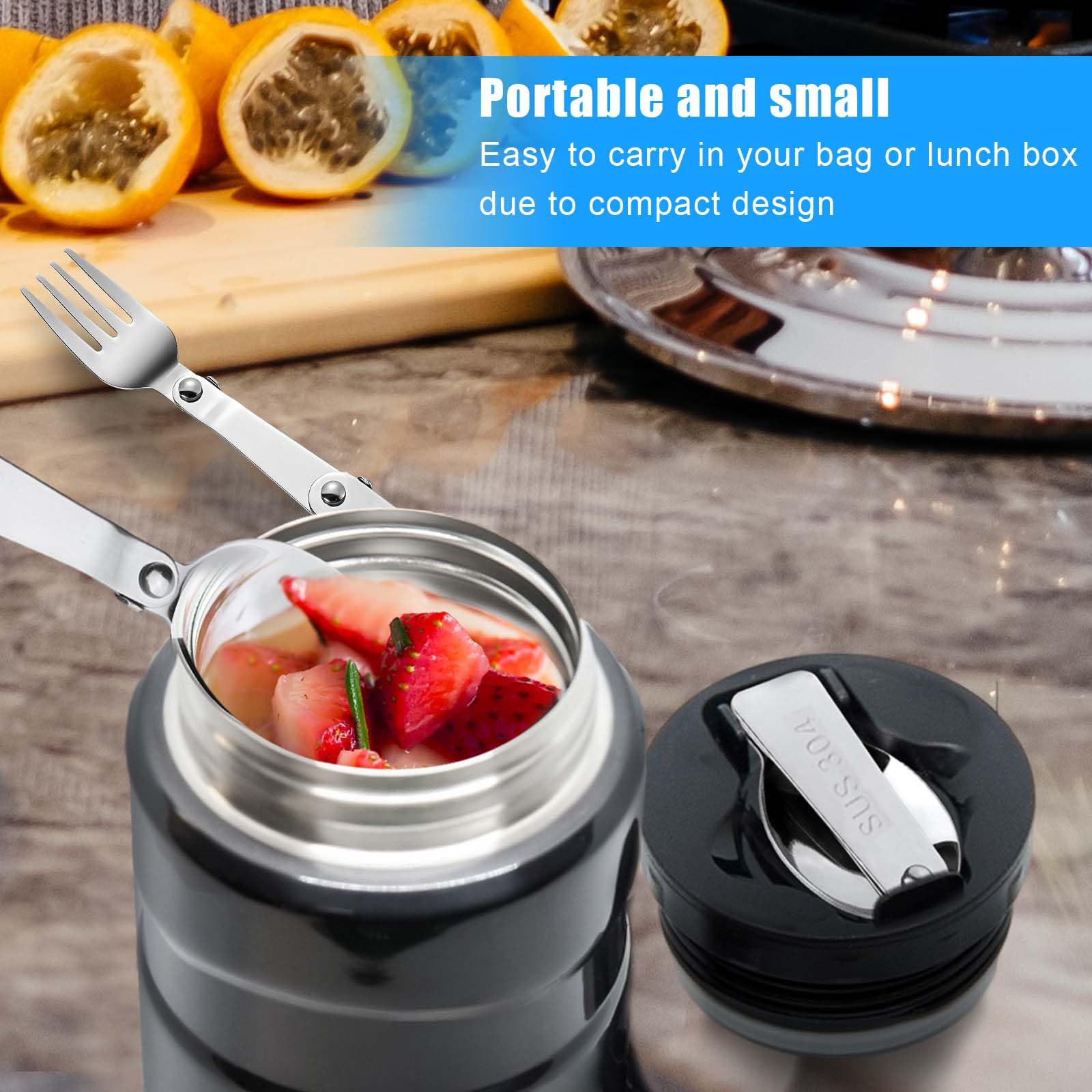 3pcs Folding Spoon and Fork for Thermos Funtainer Food Jar 16oz - Image 6