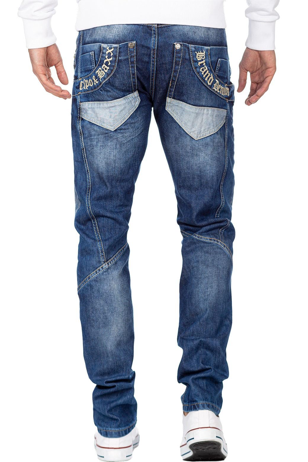 Cipo & Baxx Vaqueros para Hombre Regular y Slim Fit Estilo Biker Desgastado