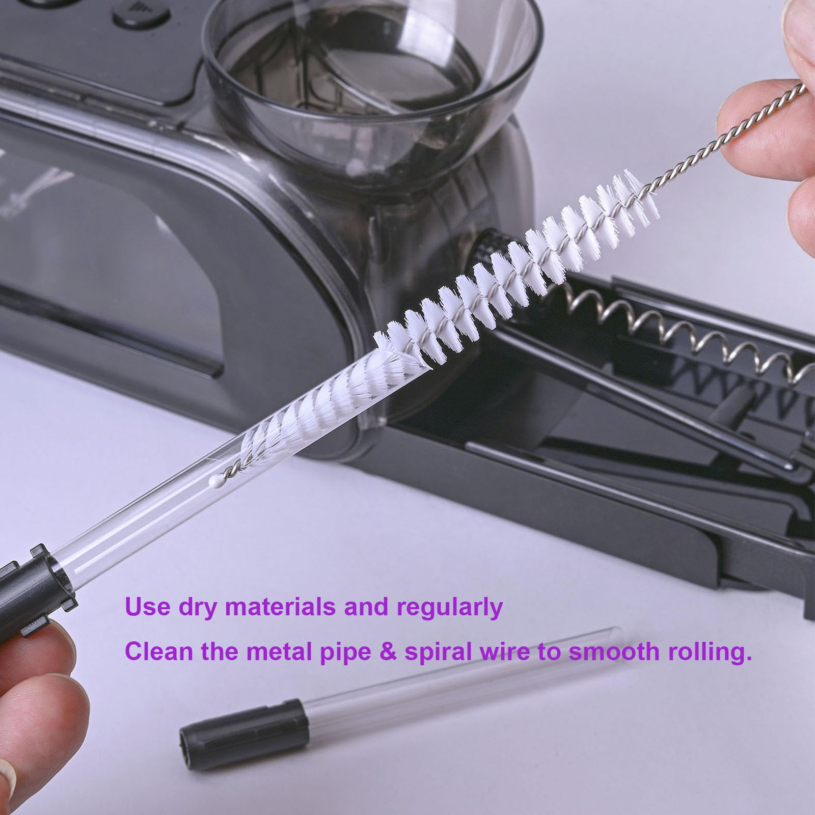 Set di macchine per rollare sigarette con smerigliatrice manuale, rullo automatico trasparente con luce LED, smerigliatrice portatile per sigarette da 8 mm e cartine