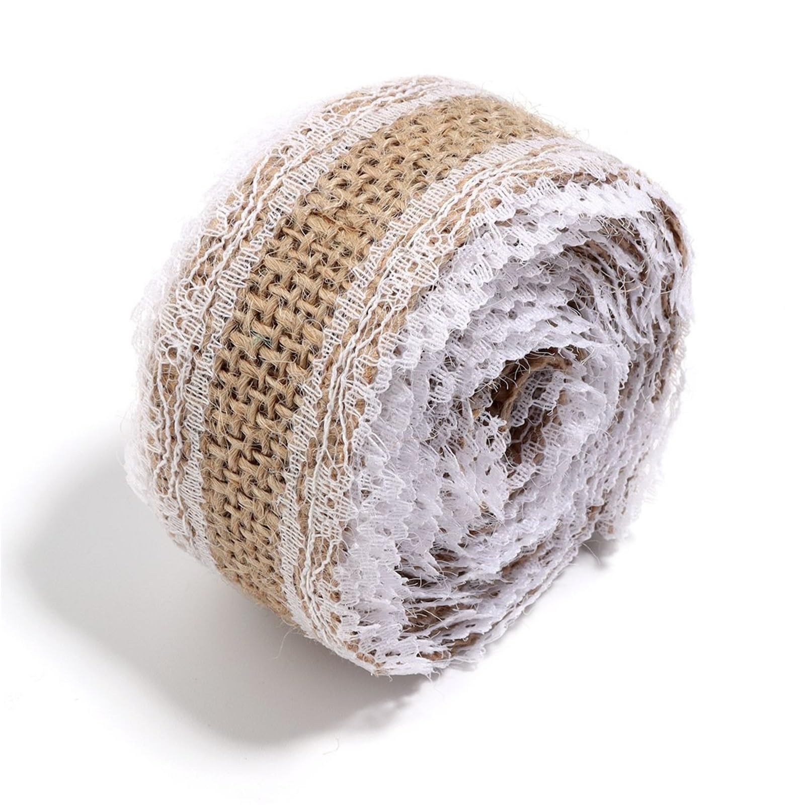 Burlap Fabric Roll 2 Yards Lace Burlap Ribbon Vintage Jute Ribbons for DIY Clothing Packing Wedding Party Home Decoration Accessories(Type7 (2.5cm))