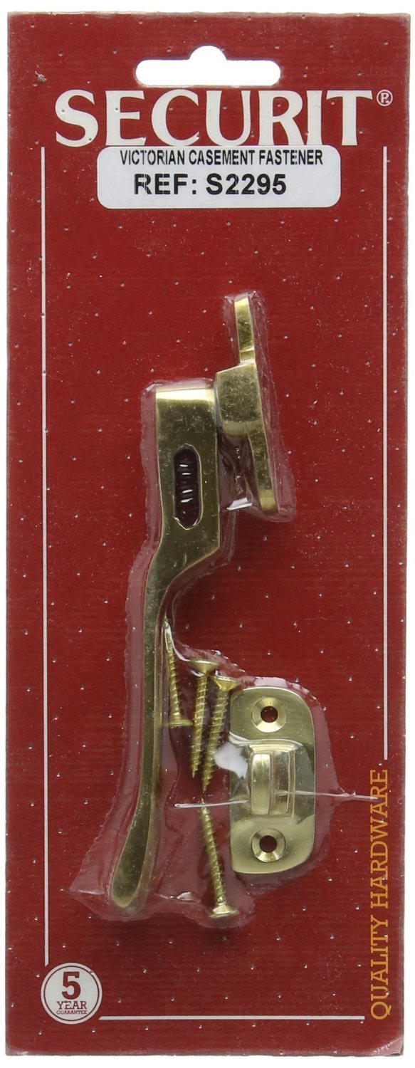 Securit S2295 Victorian Brass Casement Fastener 105mm