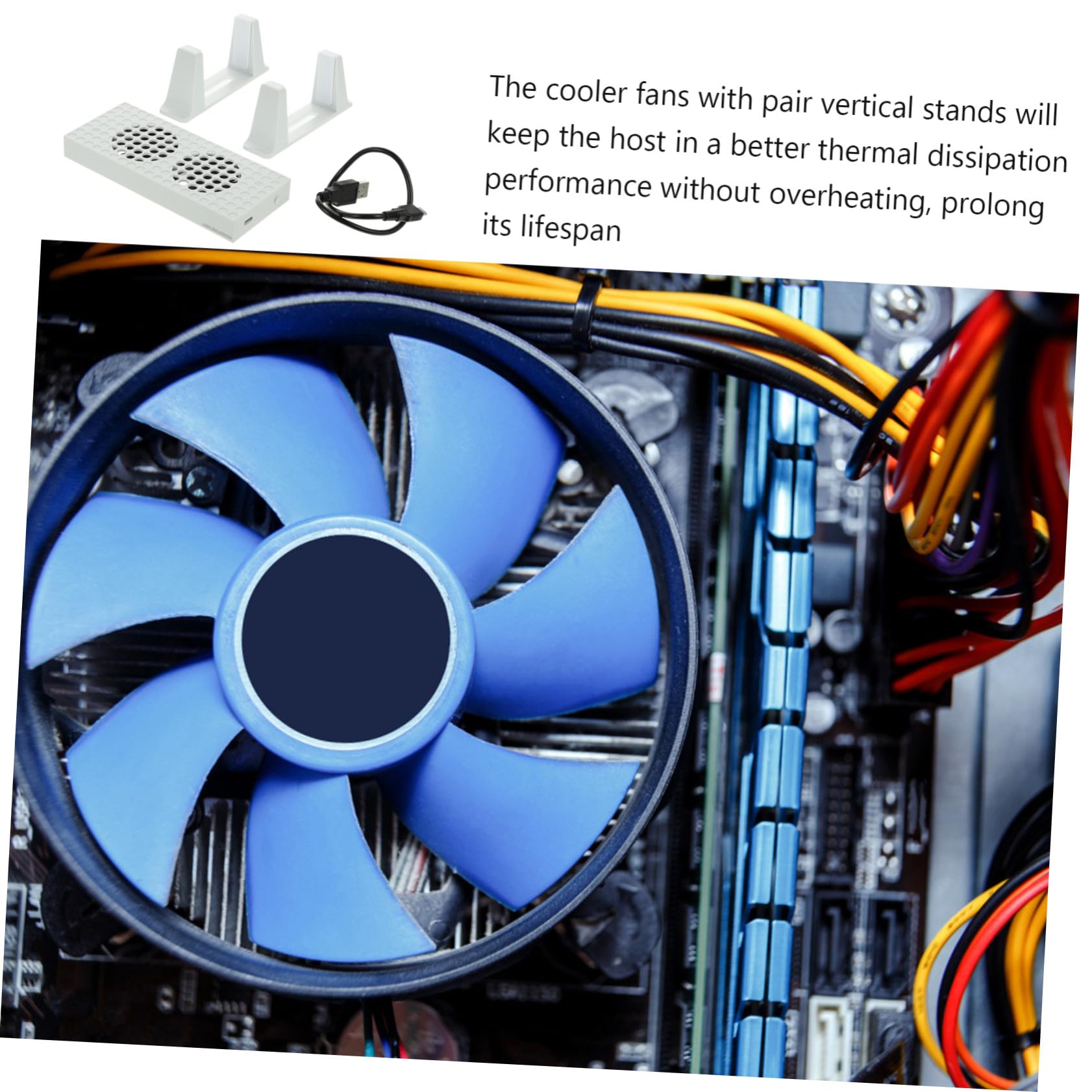 Veemoon 1juego Soporte Vertical con Ventilador Enfriador Ajustable para Consola Series Kit De Refrigeración y Silencioso Mejora El Flujo De Aire y Disipación De Calor