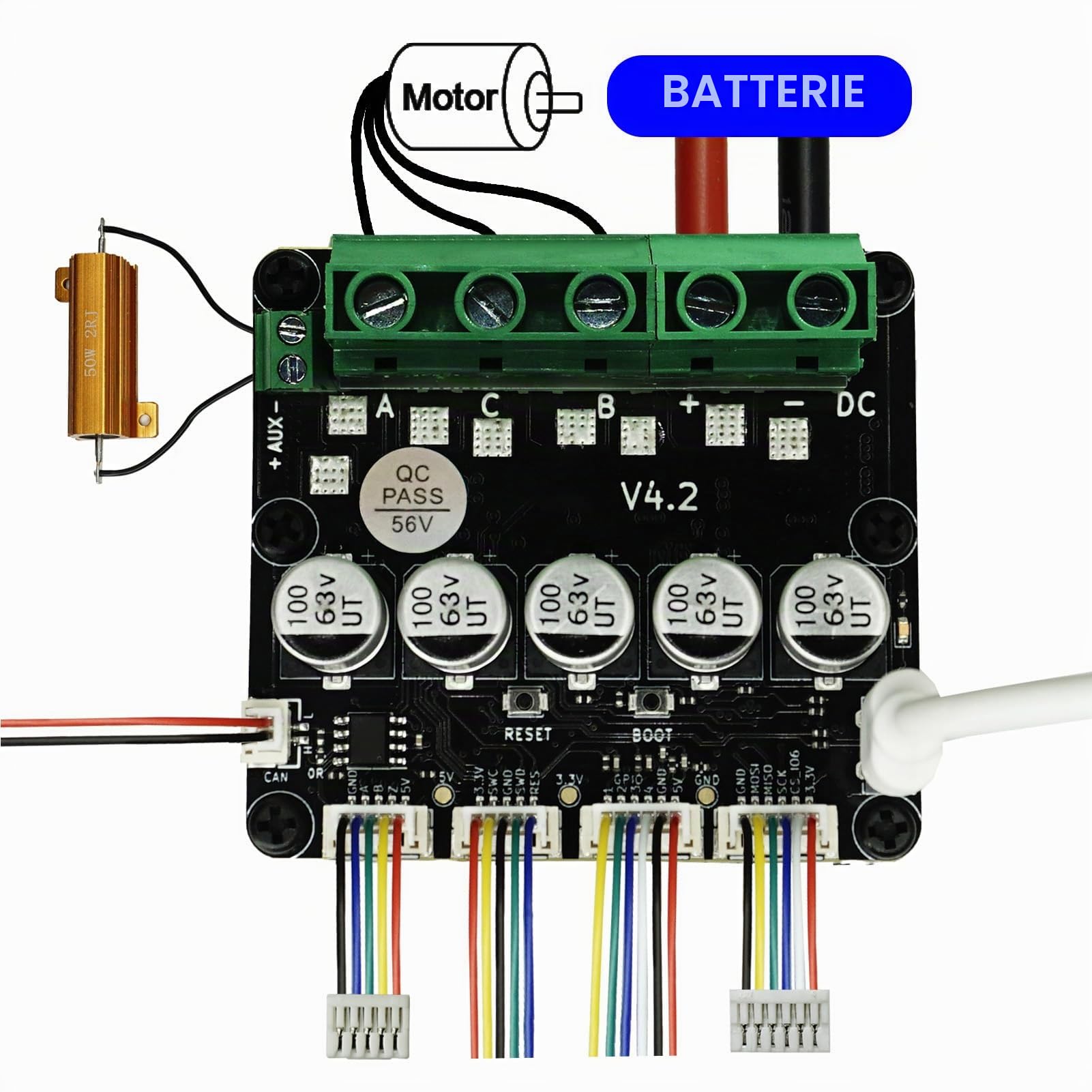Bürstenloser Servomotor Controller FOC BLDC Hochstrom Treiberplatine V4.2 Einzelantrieb für präzise Motorsteuerung und hohe Leistungsfähigkeit