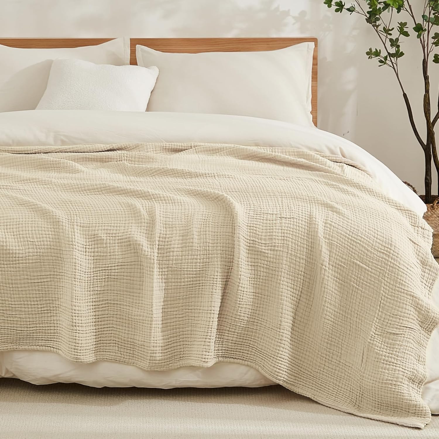 Muslin Oversized King Big Cotton Blanket Lightweight airy Breathable Soft Bedspread Coverlet Oversized