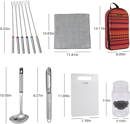 Miniatura 3 de Bolsa de almacenamiento de utensilios de cocina para campamento, juego de utensilios de cocina de campamento, bolsa de almacenamiento portátil