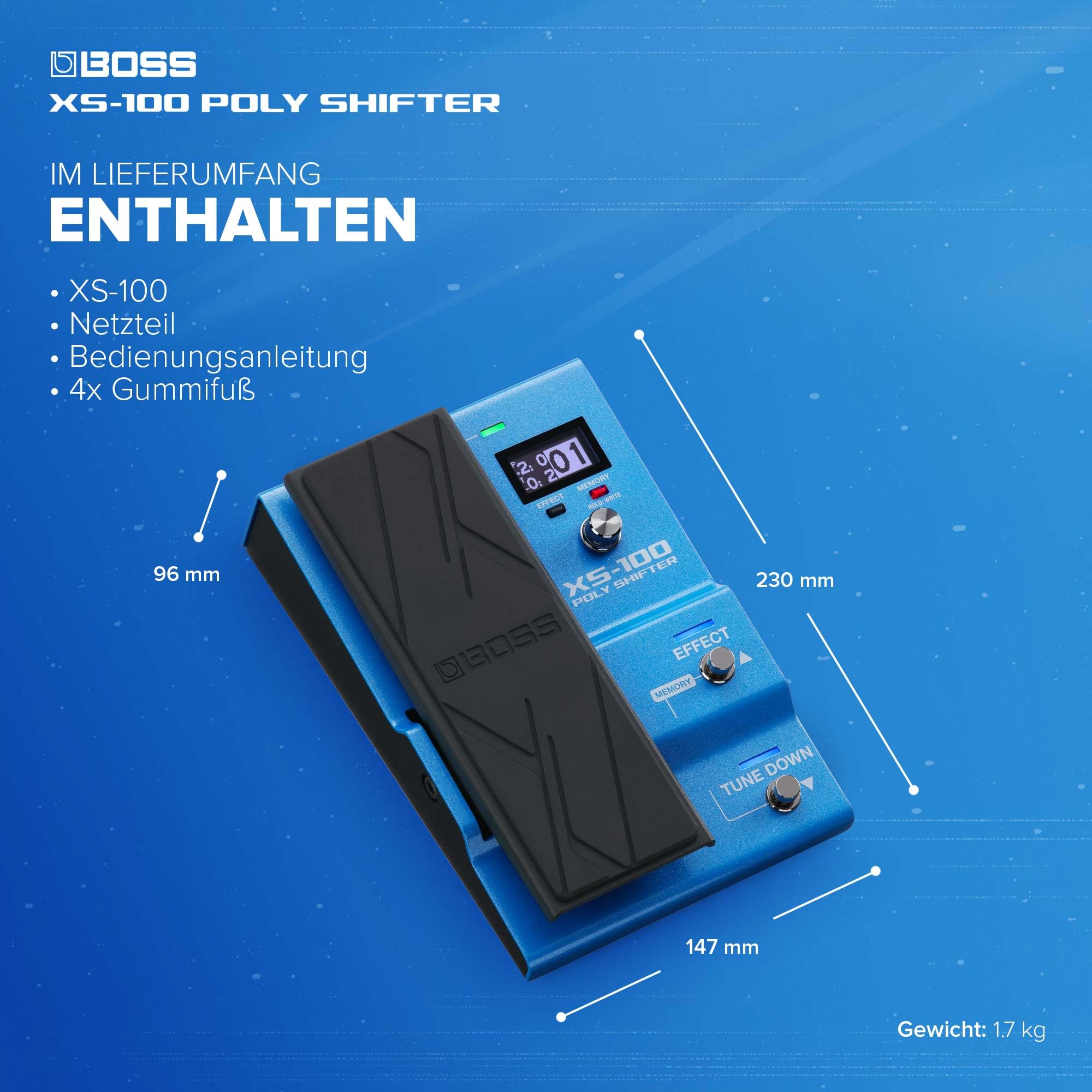 BOSS XS-100, Moderne Pitch-Shifting-Workstation mit umfangreichen Steuerungsoptionen und einer Bandbreite von acht Oktaven