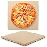 Unicook Pizza Stone 15 Inch, Premium Baking Stone for Oven Grill, Square Cordierite Bread Pizza Pan, Thermal Shock Resistant, Includes Scraper