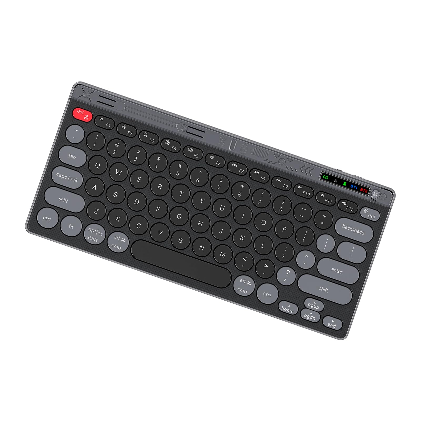 Domary Tastiera Wireless 2.4G BT Switch per 3 Dispositivi Sottile 78