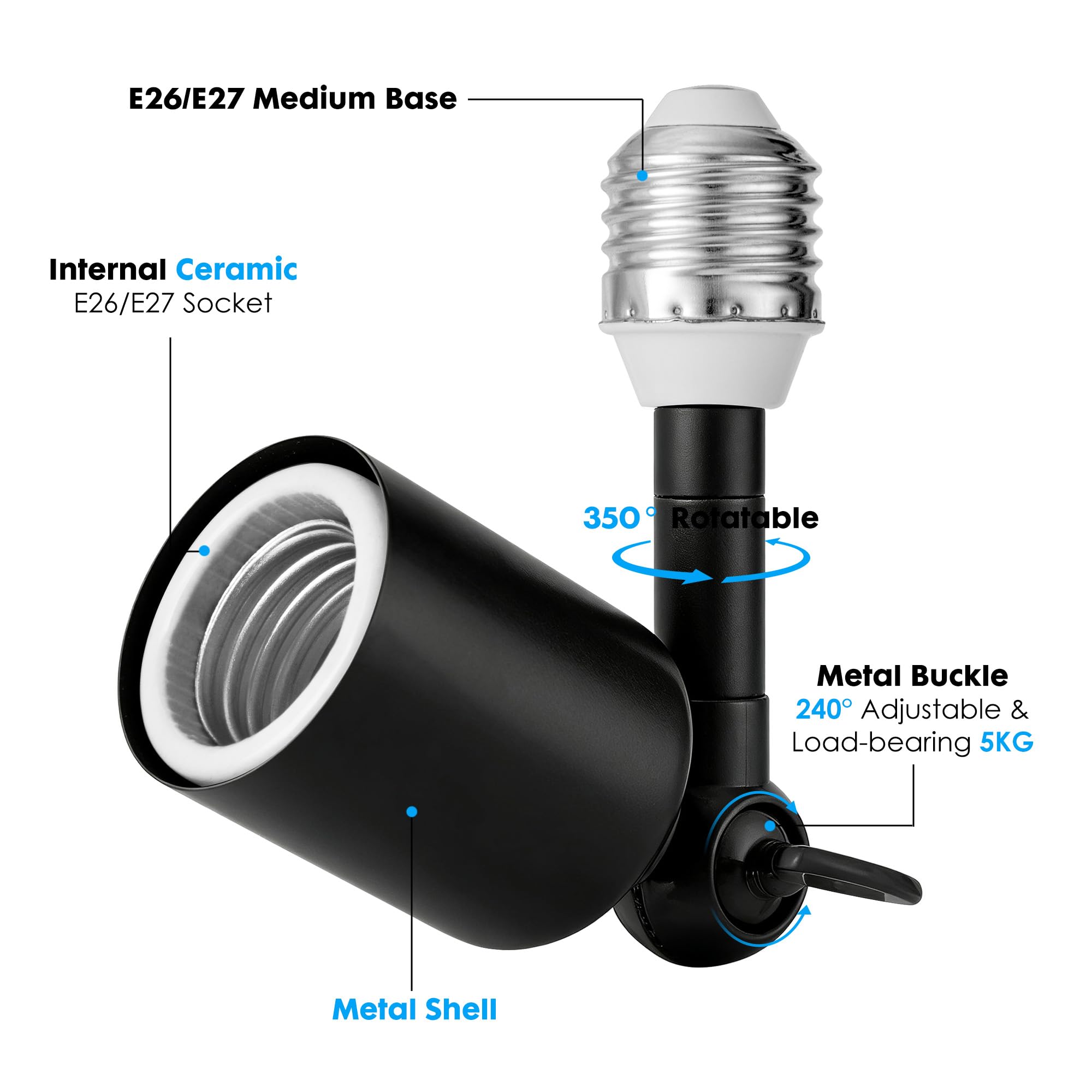 Onite Light Socket Extender - Heavy Duty & Adjustable -2