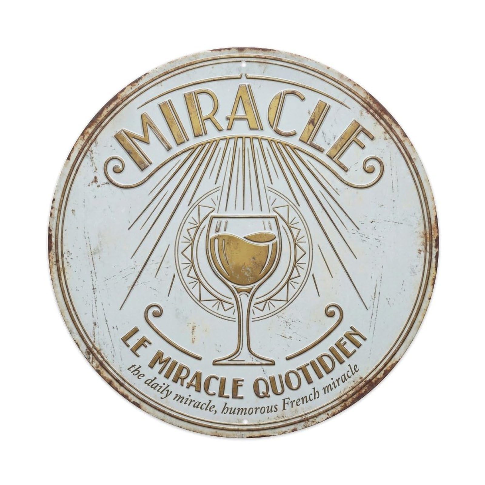 Miracle Humorous Mancave Miracle Vintage Metal Tin Sign Plaque Wall Decor for Cafe, Club Bar, Office, Garden Metal Poster 8x8Inch