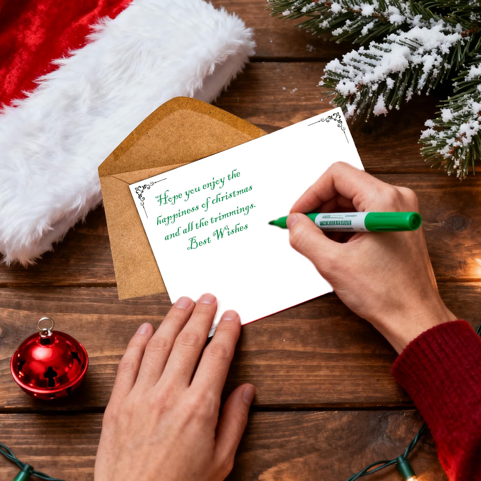 10 set di biglietti di auguri in carta kraft riciclata effetto vintage