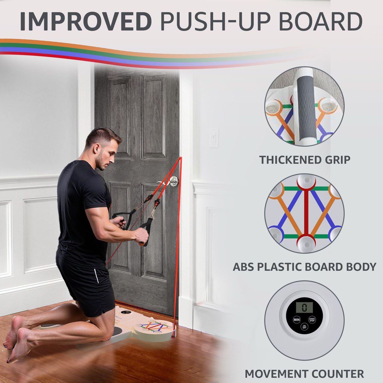 Versatile Push Up Board with Resistance Ropes, Complete Home Fitness Equipment for Core Strengthening, Professional Exercise System for Fat Burning, Perfect for Both Men & Women