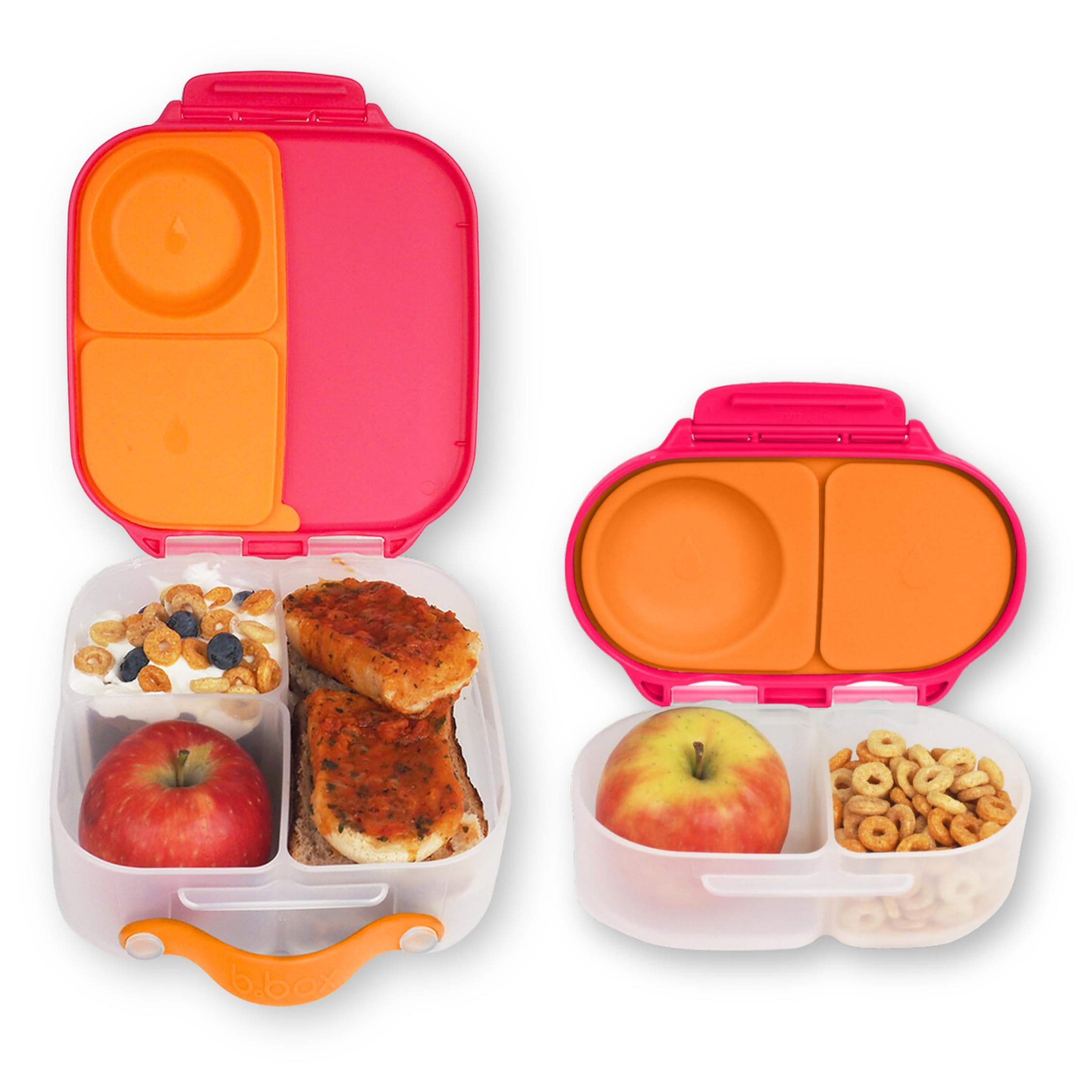 Mini Lunch + Snack Containers (Strawberry Shake): 2-Pack Set Includes Lunch Box (4 1/4 Cup Capacity) & Snack Box (1 3/4 Cup Capacity). Easy Open Bento Containers, School Supplies