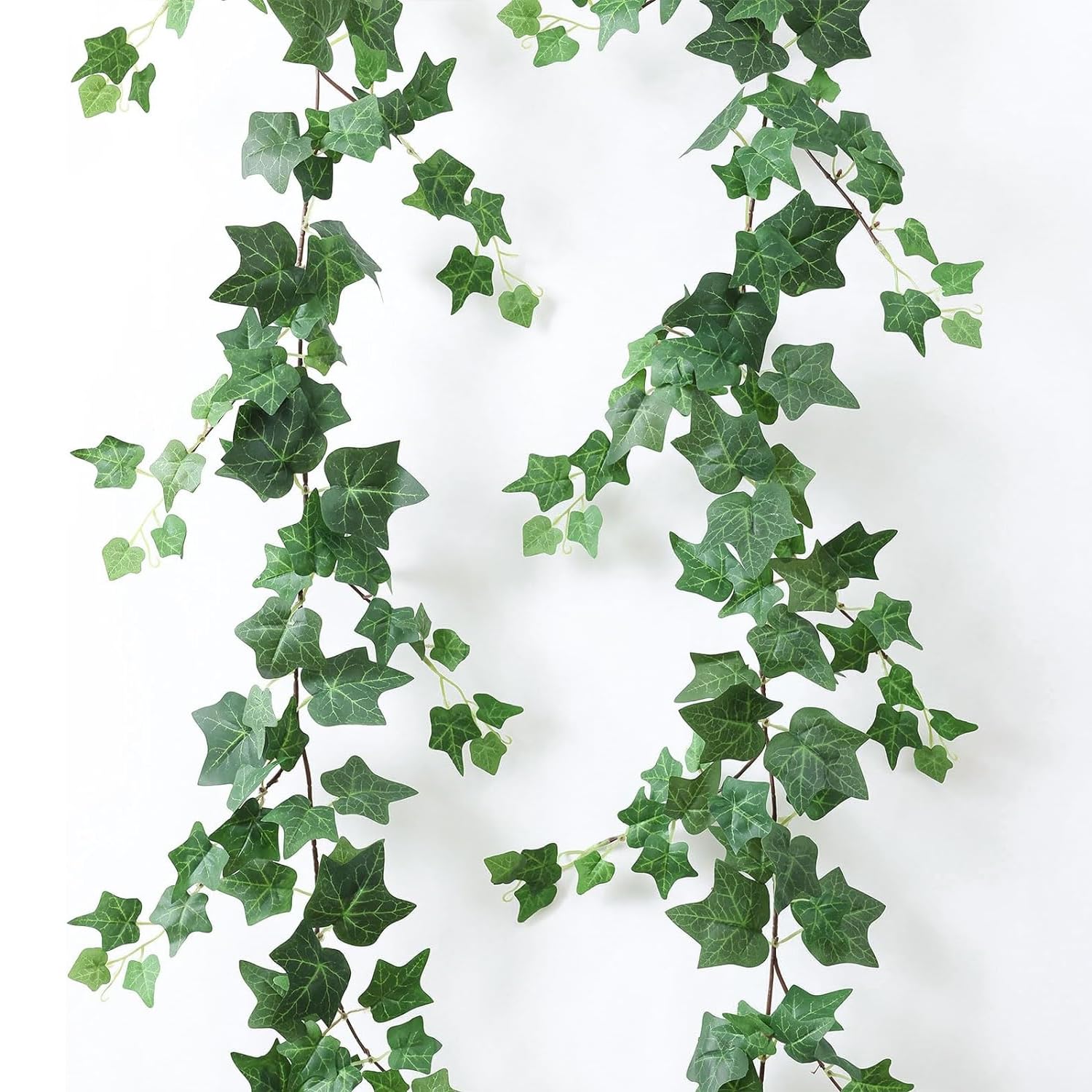 Thapncow 2 Plantas Artificiales, Hojas Verdes Decorativas, Plantas Colgantes de Hiedra Verde, adecuadas para Bodas, Jardines, decoración de Paredes