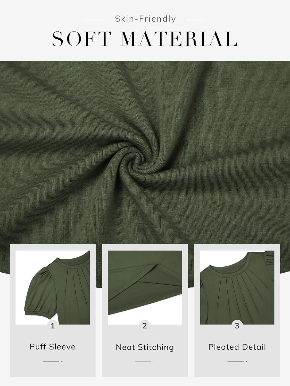 ATHMILE Womens Cute Summer Tops Puff Short Sleeve Shirts Dressy Blouses Trendy Business Casual Outfits - Image 5