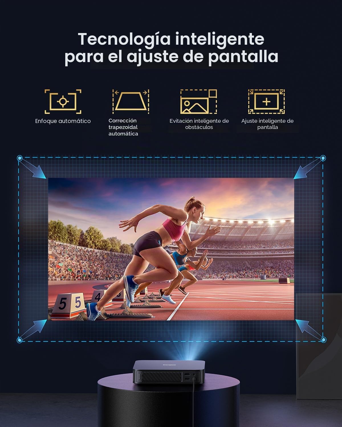 Dangbei Atom Mini Proyector, 1200 Lúmenes ISO, 3D Ready, Netflix Oficial, 1080p HD con Entrada 4K HDR, Pantalla de 180”, HDR10, Altavoces 2x5W Dolby Audio, Proyector con WiFi y Bluetooth