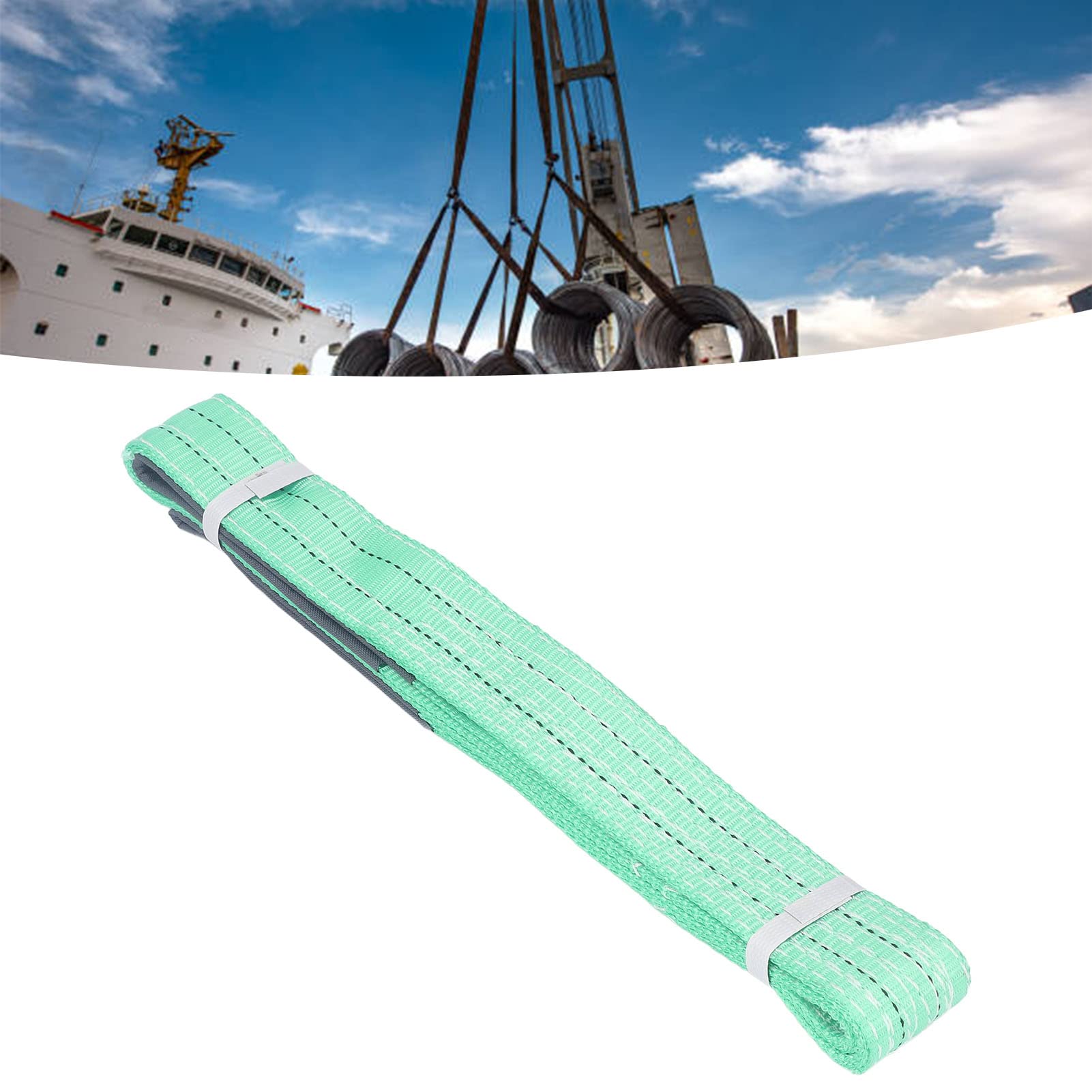 Generic Flexible Lifting Strap, 2m Length 50mm Width High Strength Crane Hoisting Rope Wear Resistance Safe and 2T Load Bearing for Ship Engineering, Generic70rdqpeg36