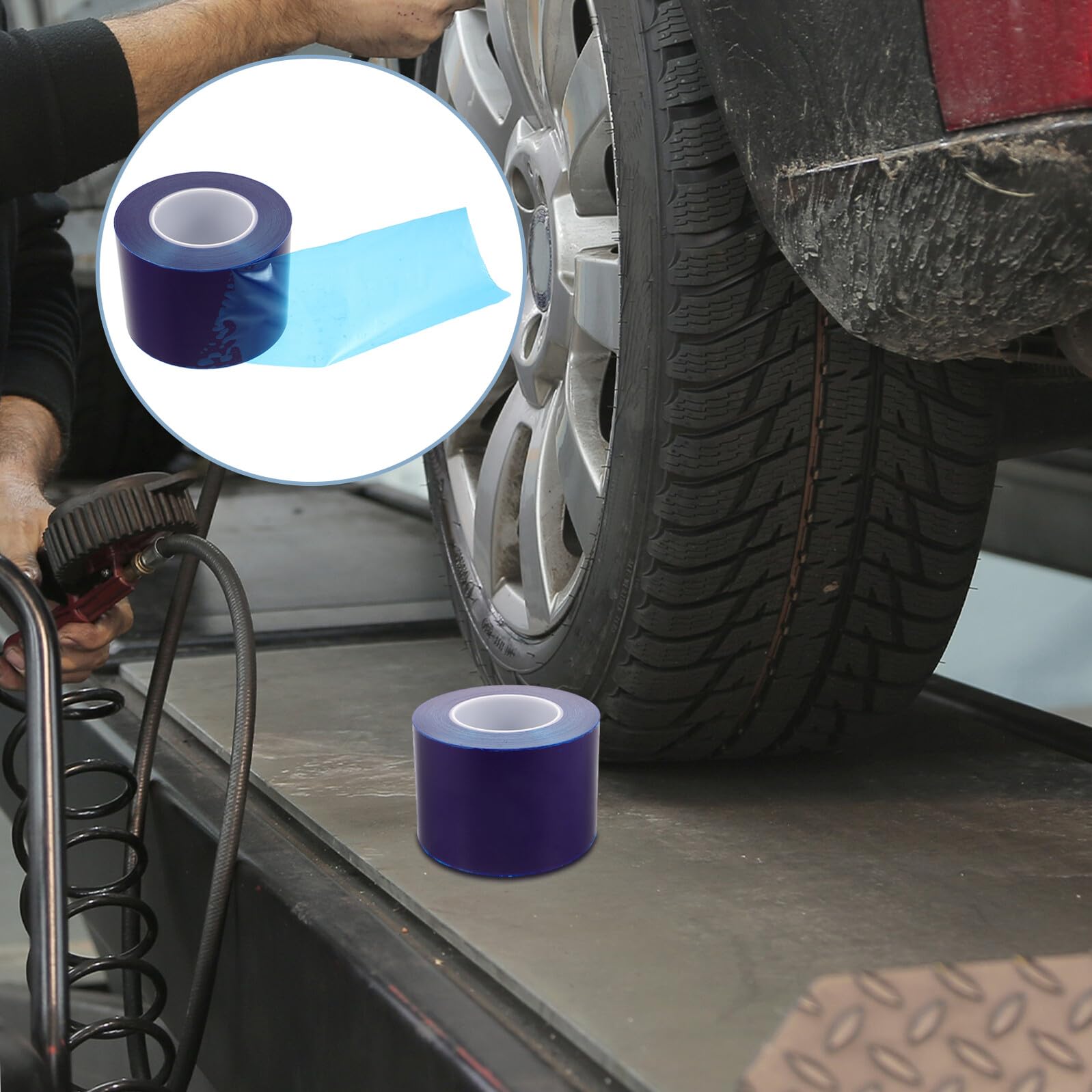 Nastro Protettivo per Cerchioni in Pe Blu per Ruote Tubeless e Cerchi in Lega, Protezione da Graffi e Usura per Ambienti Difficili e Guida Quotidiana