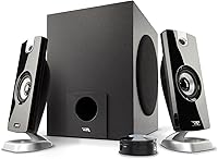 Cyber Acoustics CA-3090 2.1 Speakers with Subwoofer - 18W Peak Power, Control Pod, Bass Boost for PC Gaming Music Movies